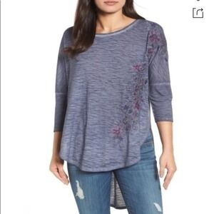 Standard Grace Slub Knit Top in Shark Blue XL